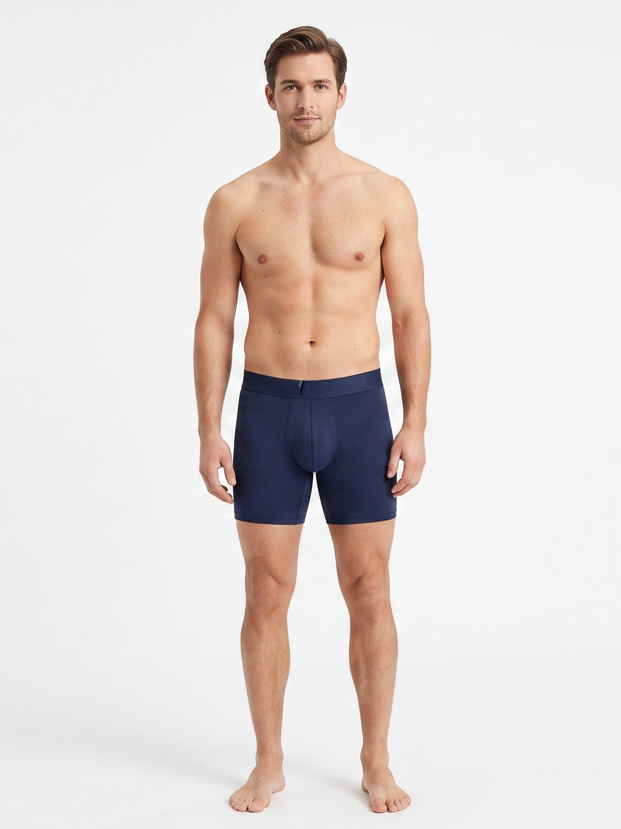 Cueca boxer Base & Co em Micromodal Premium, cor marinho