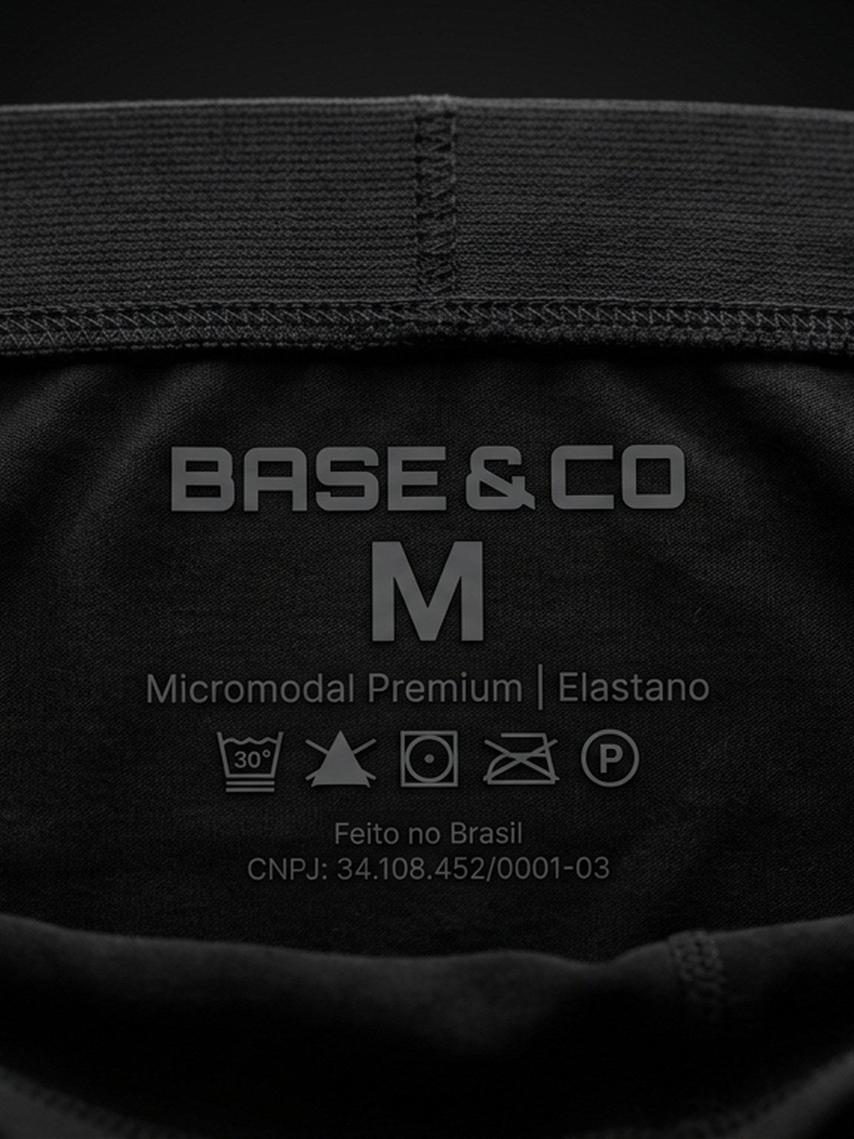 Cueca boxer Base & Co em Micromodal Premium, cor preto